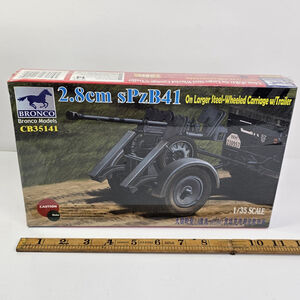 SEALED Bronco Cb35141 - 1/35 2.8cm Spzb41 On Larger Steel-Wheeled W/ Trailer NEW